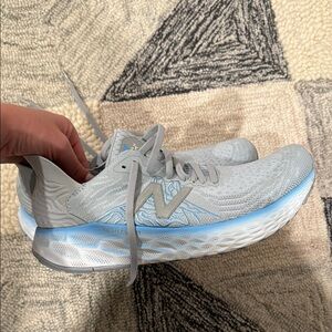 New Balance Women's Light Gray and Blue Athletic Shoes